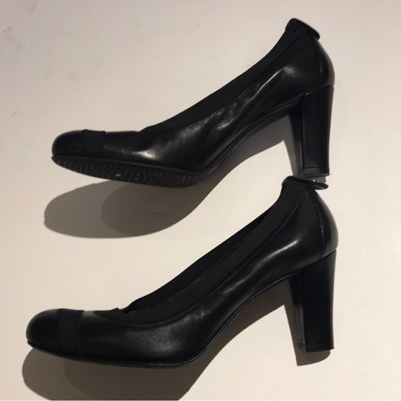 Never Worn ✨ Stuart Weitzman Black Leather Ballerina Pumps Sz 7 - Picture 4 of 10
